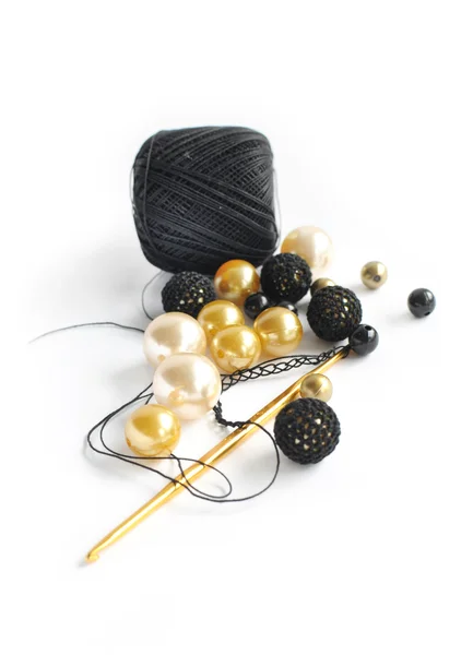 Beads and crochet — Stock Photo, Image