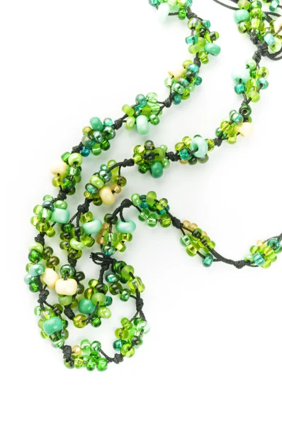 Perles de verre vert et jaune — Photo