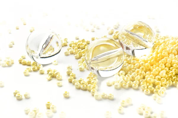 Pearl beige beads — Stock Photo, Image
