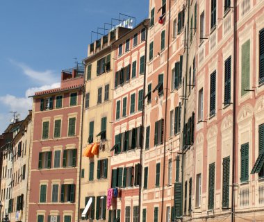 Camogli şehir görünümü, liguria, İtalya