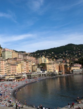 Camogli şehir görünümü, liguria, İtalya