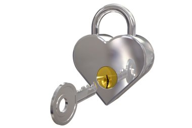 Heart shaped lock clipart