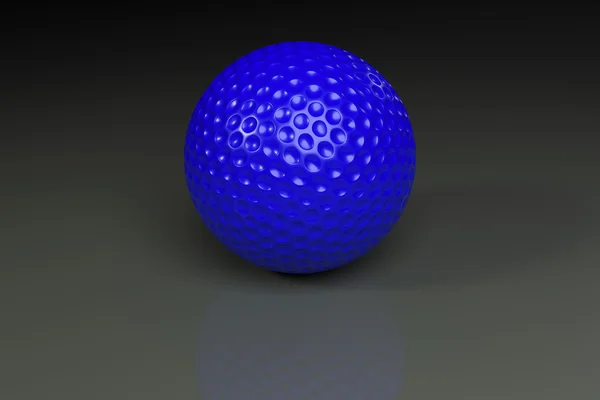 Bola de golfe azul em cinza — Fotografia de Stock