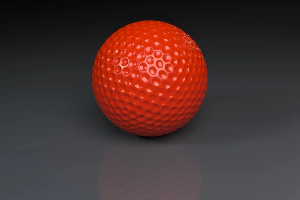 GolfballRedOnGrey — Stock Photo, Image