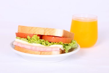 Sandwich and orange juice clipart