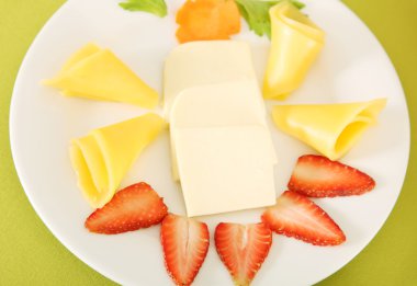 Food, cheese and strawberry clipart