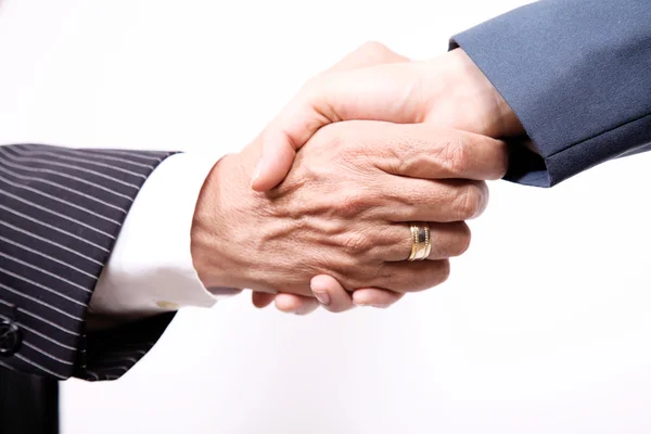 Business, handslag mellan man och kvinna — Stockfoto