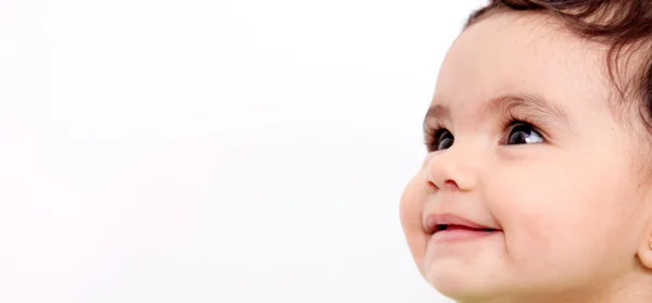 Baby gezicht lachend — Stockfoto