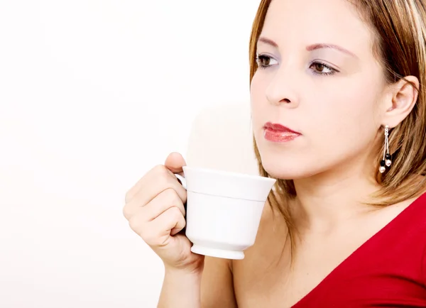 Csésze kávé nő — Stock Fotó