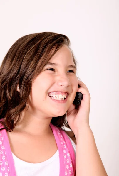 Meisje en telefoon — Stockfoto