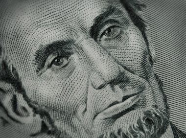 Close Up of Abe Lincoln on Money clipart