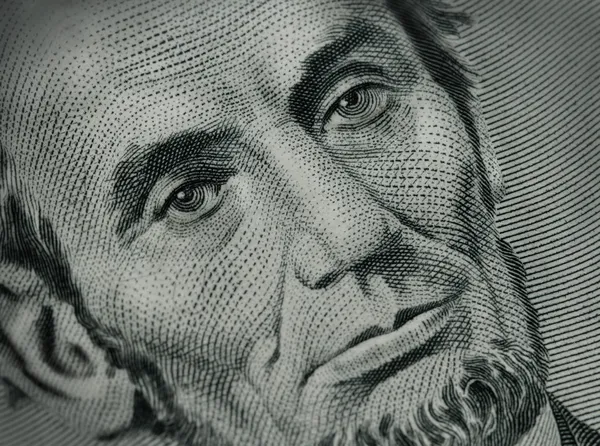 Close Up of Abe Lincoln on Money — Stock Photo, Image