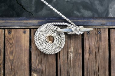 Boat Rope on Dock clipart