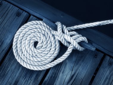 Artistic Boat Rope on Dock