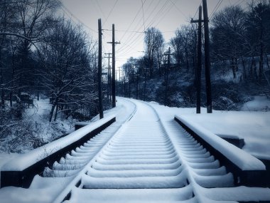 Snow on Train Tracks clipart