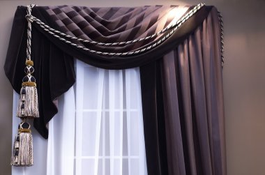 Brown Curtains clipart