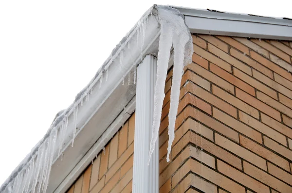 Icicles on House — Stock Photo, Image