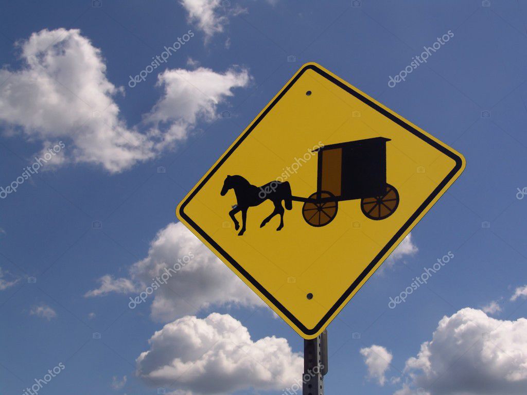 Amish crossing sign | Amish Crossing — Stock Photo © kiyyah #2459978