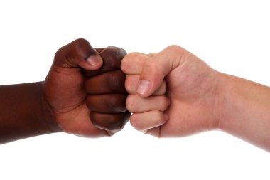Multi Racial Fists clipart