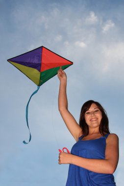 Gorgeous Woman and Kite clipart