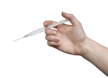 Woman hand with a syringe