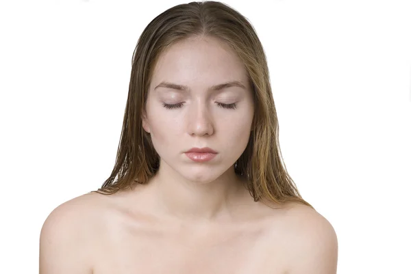 Mulher com olhos fechados — Fotografia de Stock