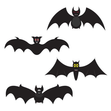 Set of Halloween bats clipart