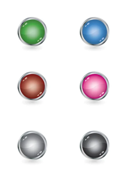 Buttons in various colors — Stock Vector