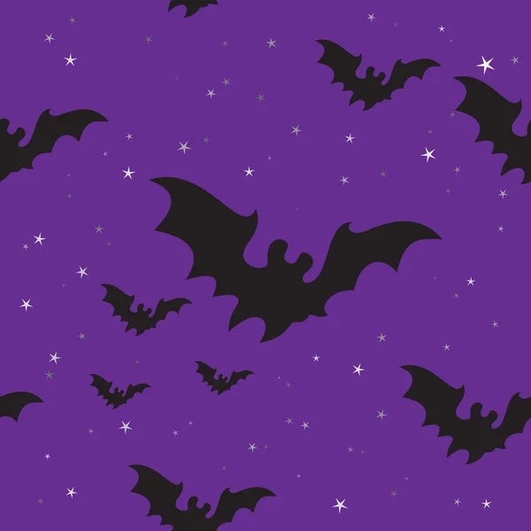 Halloween fladdermöss sömlös bakgrund — Stock vektor