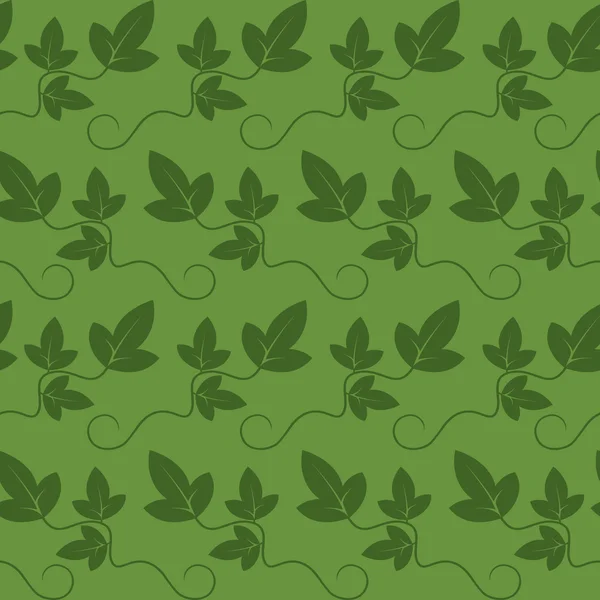 緑の葉でシームレスな背景 — ストックベクタ