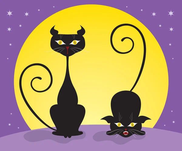 Gatos negros —  Vetores de Stock