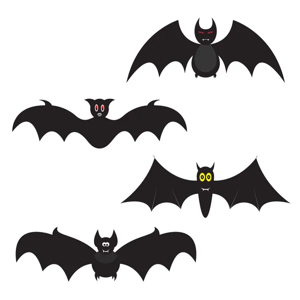 Set of Halloween bats — Stock Vector