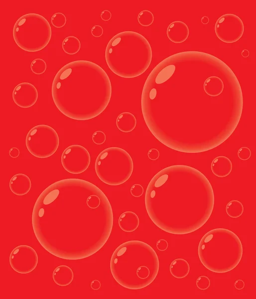 Blasen auf rot — Stockvektor