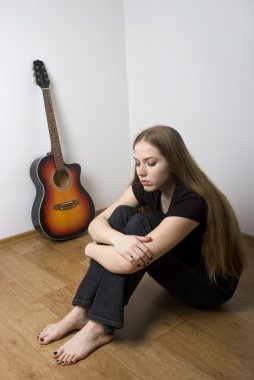 Sad guitarist clipart