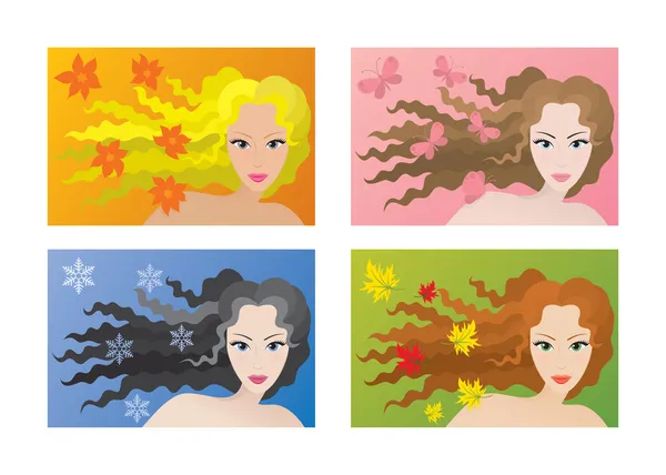 四种颜色类型的美容 — 图库矢量图片