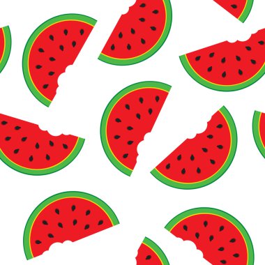 Seamless pattern with watermelon clipart