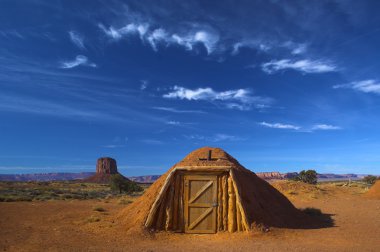 Hogan, traditional Navajo red clay house clipart
