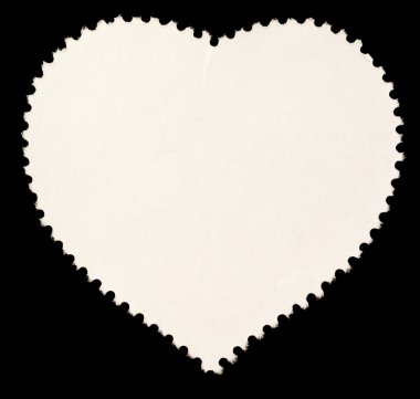 Heart Shaped Blank Postage Stamp clipart