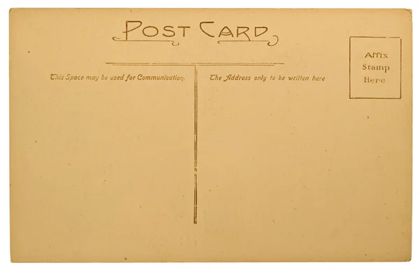 Cartão postal antigo em branco — Fotografia de Stock