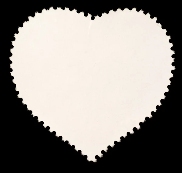 Coração em forma de selo postal em branco — Fotografia de Stock