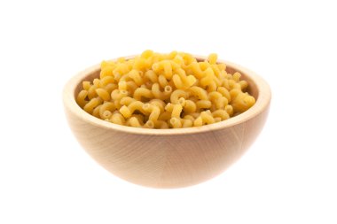 Spiral pasta in a wood bowl clipart