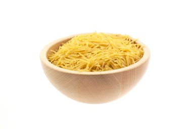 Vermicelli pasta in a wood bowl clipart