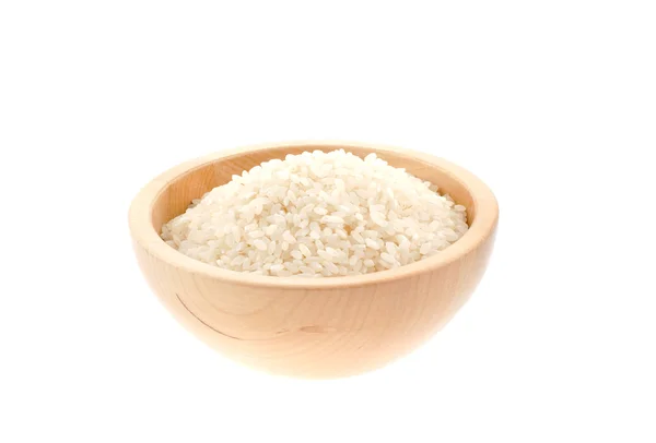Egy fából készült tál rizs vetőmag — Stock Fotó