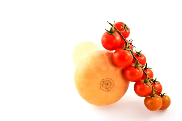 Zucca e mazzetto di pomodori — Foto Stock