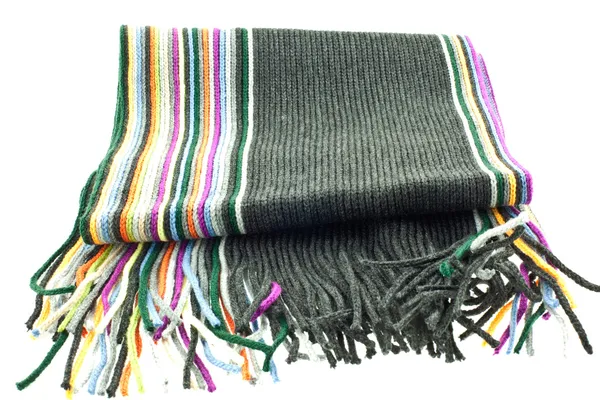 Шерстяной многоцветный полосатый шарф — стоковое фото