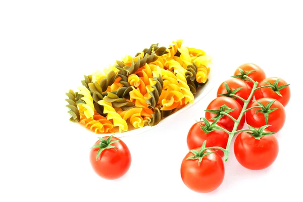 Pasta e pomodoro grappolo — Foto Stock