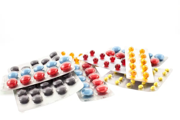 Многоцветные пузыри от таблеток — стоковое фото