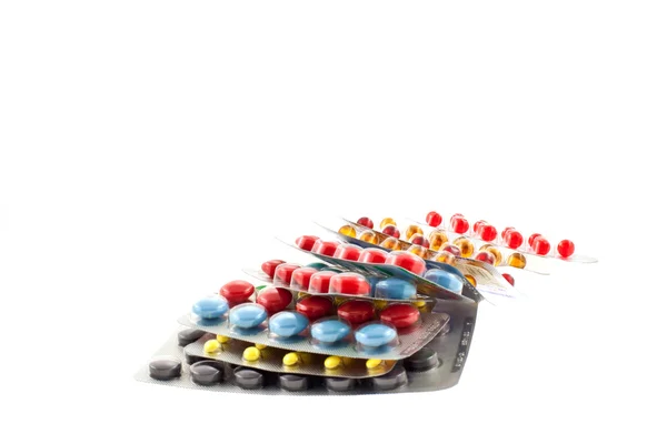 Liczba blistry tabletek multicolor — Zdjęcie stockowe