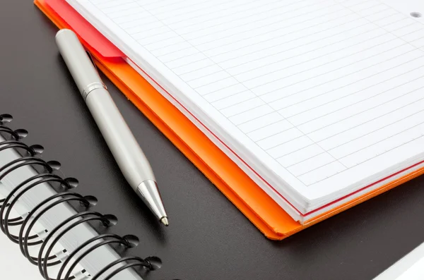 Στυλό και τα δύο σημειωματάρια χαρτί — Φωτογραφία Αρχείου