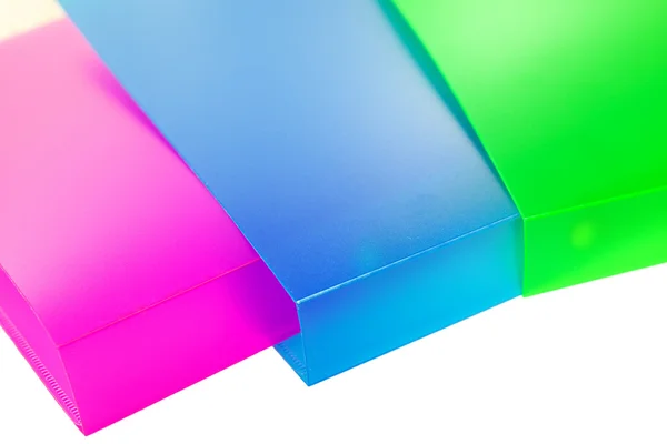 Three multicolored folders — Stock Photo, Image